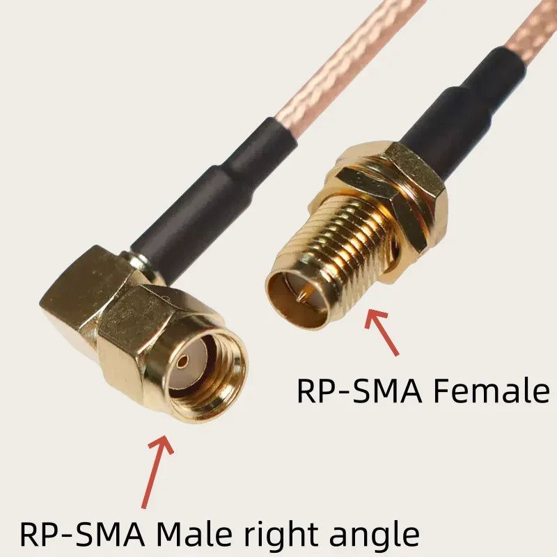 RG316 Cable SMA to SMA RP SMA Male Plug & Female Jack Right Angle Connector Coax Jumper Pigtail Cable