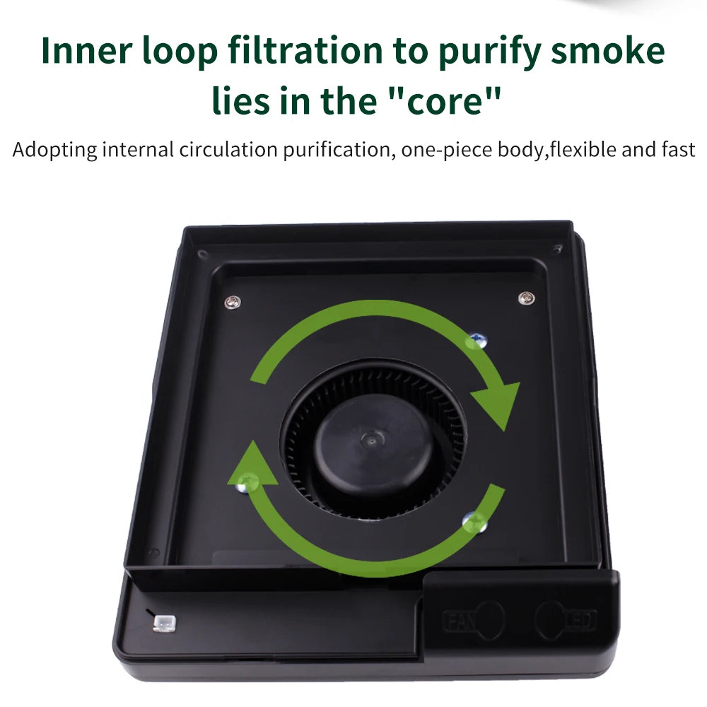 LUXIANZI 220V Tabletop Solder Iron Smoke Absorber With LED Light ESD Fume Extractor Filter Screen Smoking Instrument