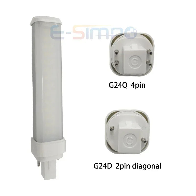 7W G24 LED PL Horizontal Lamp 5.7" 4p G24q 2P G24d PL-C 13W CFL PLC Sideview Replacement Office Plug Retrofit Ceiling Downlight
