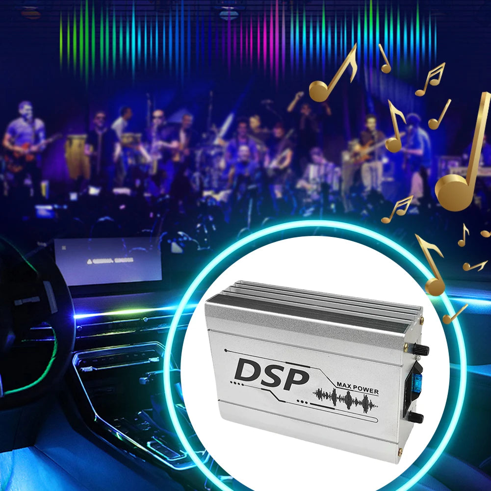 4 In 6 Out  Car Audio DSP with Smartphone App Control Adjustable Bass Treble USB Digital Sound Signal Processor W/ Power Cord