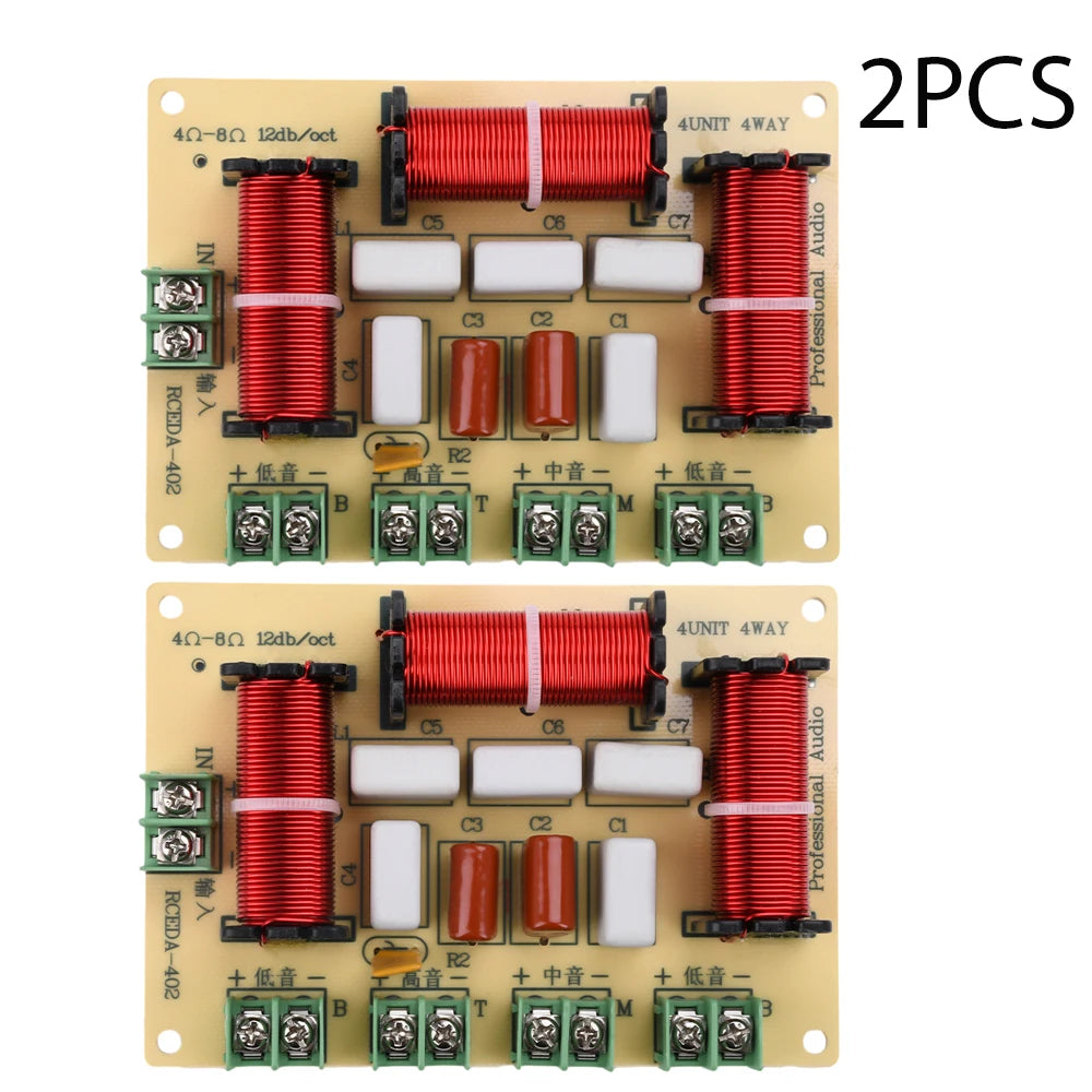 1PCS/2PCS 4 Way Speaker Bass Frequency Divider Home Theater Hifi Stereo Circuit Stereo Audio Crossover Filters