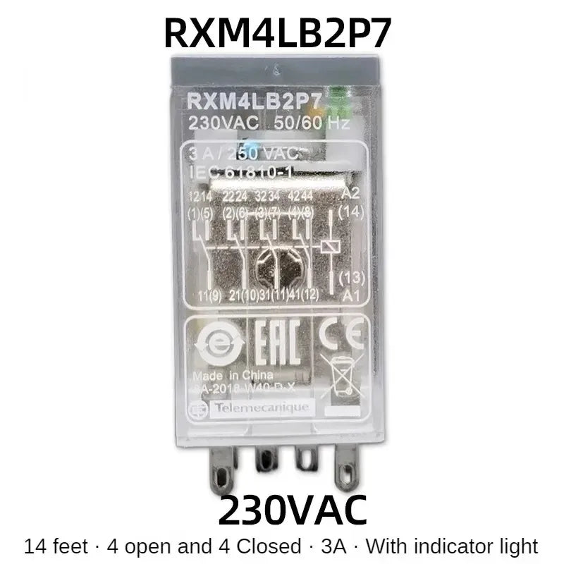 Schneider Electric Intermediate Relay RXM2LB2BD JD RXM4LB2P7 F7 RXM4LB2BD 24V 230V RXZE1M2C RXZE1M4C 8 Feet 14 Feet Base