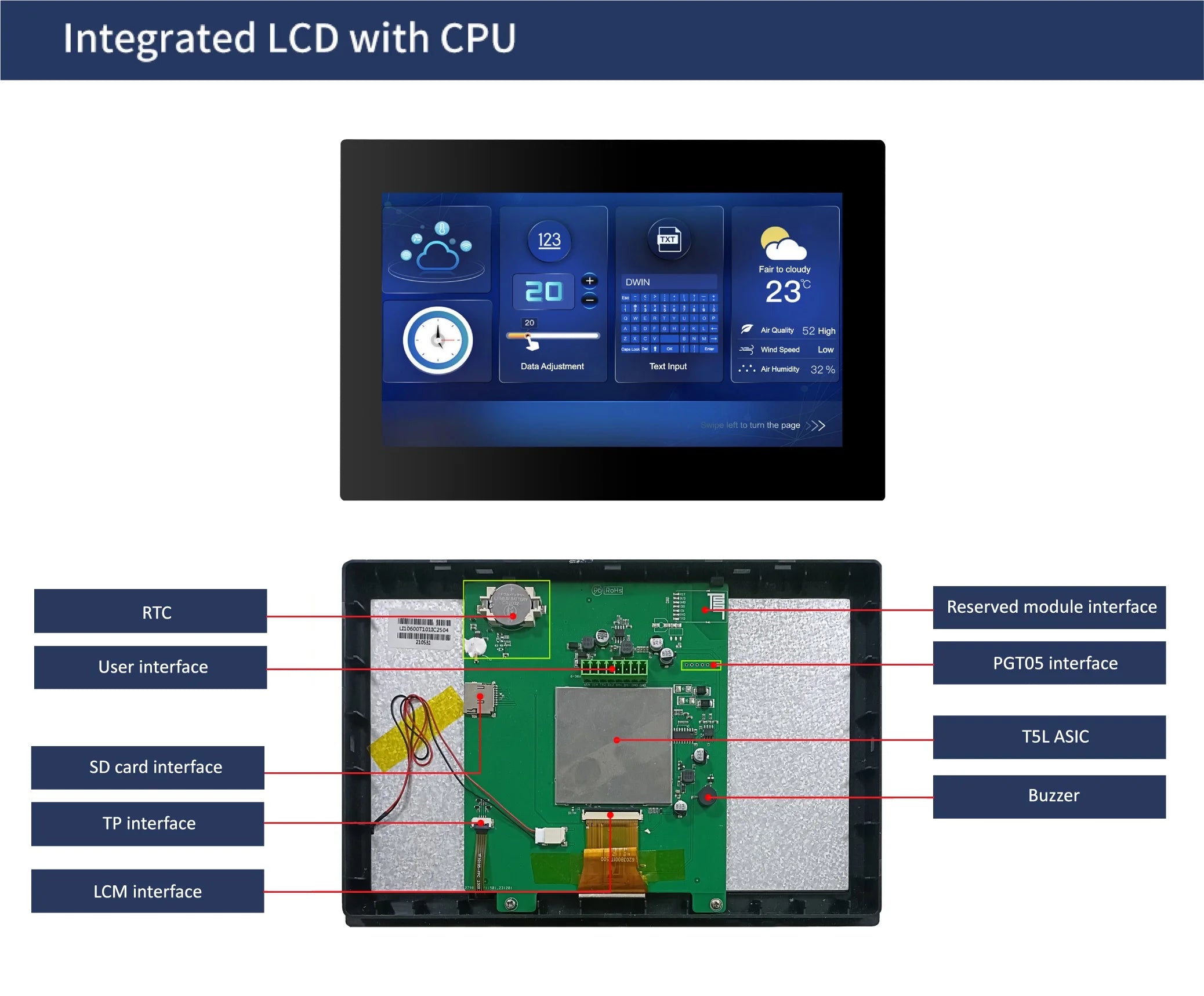 DWIN 4.3/7.0/10.1 DGUS2 Commercial Grade  HMI LCD Display Resistive Touch Screen With Shell Connect With PLC/Arduino/STM32