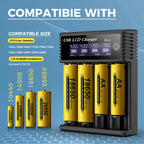 USB LCD Battery Smart Charger 1/2/4 Slots Dual For 18650 3.7V Rechargeable Lithium Battery For 1.2V NI-MH AA / AAA Battery