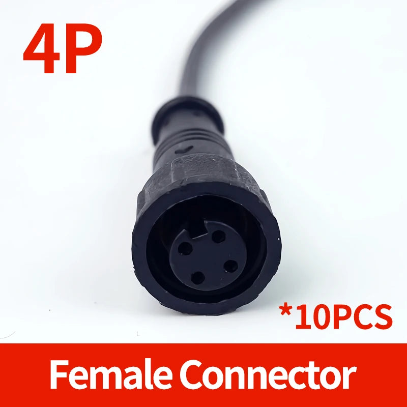 10PCS M12 IP65 Waterproof Aviation Connector Pre-wired Male Female Cable Plug 2P 3P 4P 5Pin Panel Mount Electrical Socket