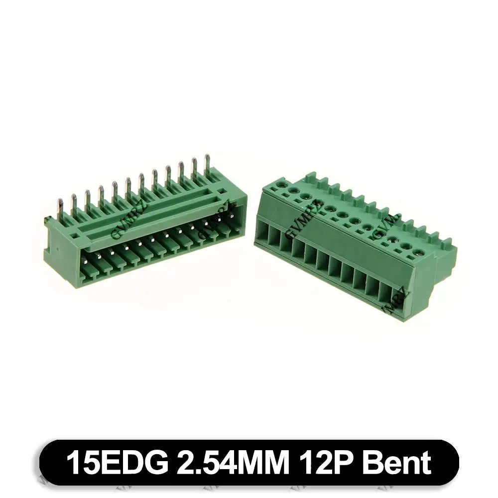 5Set 15EDG 2.54mm PCB Seal Screw Terminal Block 2 ~ 12 Pin KF15EDG Female Socket Pin Header Wire Connector +2.54 Male Plug 9P