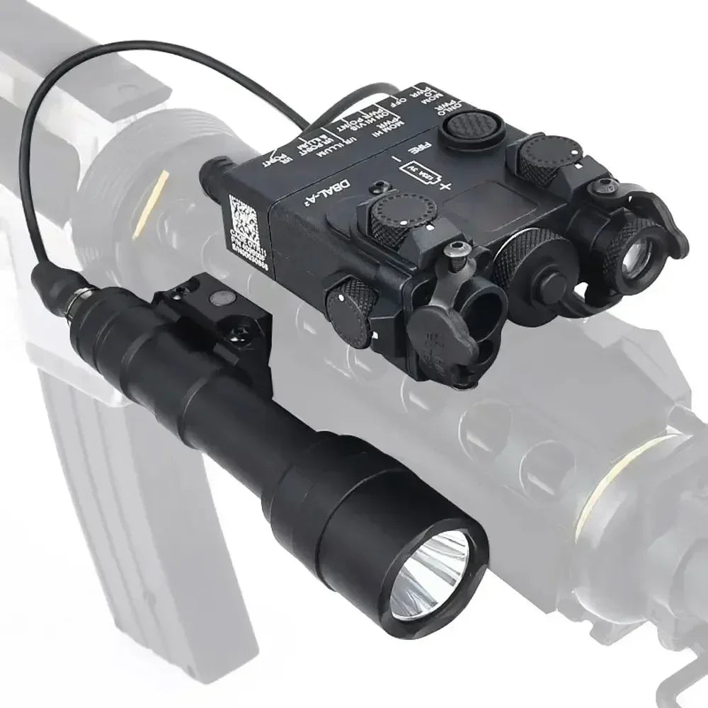 DBAL-A2 Red Green Laser Sight, White LED Flashlight Integrated Design, Aiming Indicator for 20mm Rail Outdoor Toy Parts