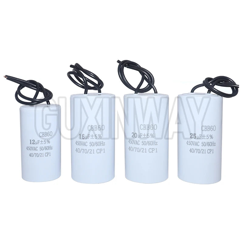 1pcs 450VAC CBB60 Motor Run Capacitors Starting Capacitor 5% for Washing Machine 450V 3UF 4UF 5UF 6UF 8UF 10UF 12UF 15UF 18UF