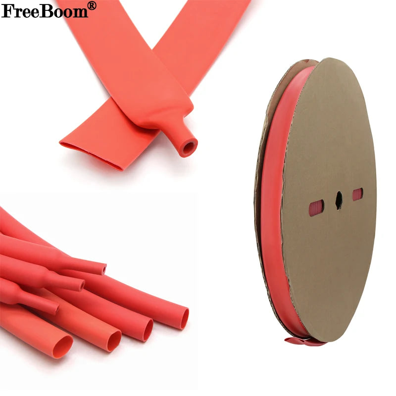 1~20m 3:1 Heat Shrink Tubing With Glue Red 1.6 ~ 39mm Double Wall Adhensive Lined Wire Polyolefin Cable Sleeve Waterproof