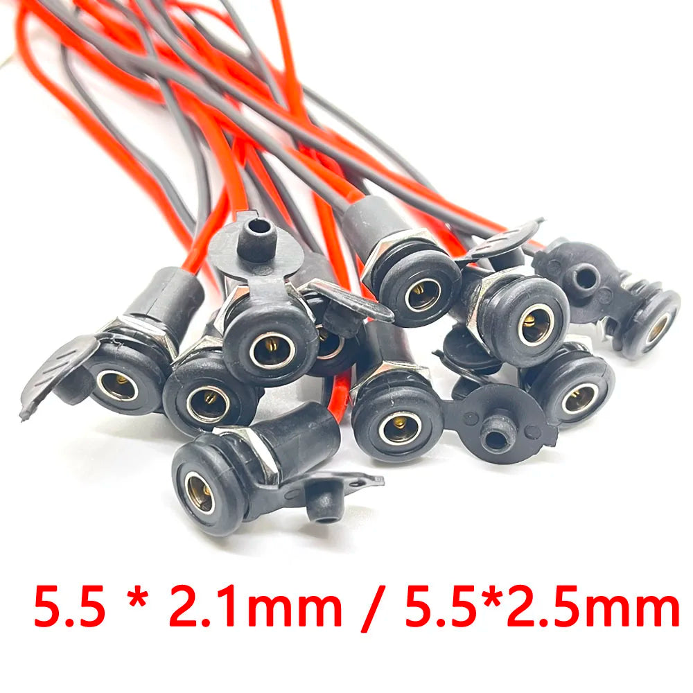 1/3PCS DC 5.5*2.1/5.5*2.5 Power Cable Wire Connector 5521 5525 Charger High Current DC Power Plug Female Socket About 20CM