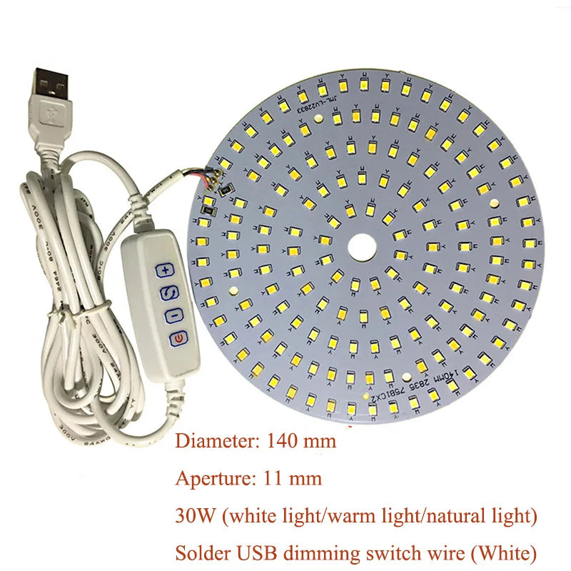 DC5V Dimmable LED Chip 5W-30W Surface Light Source SMD 5730 LED Light Beads DIY Tricolor Adjustable LED Bulb White Warm White