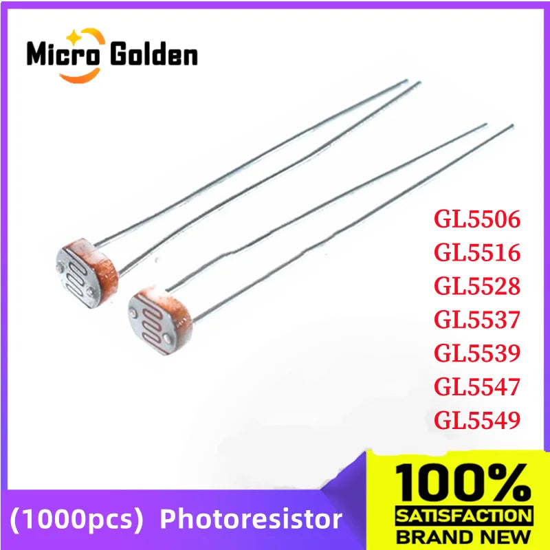 (1000pcs) LDR Photo Light Sensitive Resistor GL5506 5516 5528 5537 5539 5547 5549 5MM Photoresistor Photoelectric For Arduino