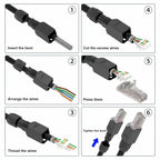 Natalink Tool-Free RJ45 Connector, CAT6A  CAT6 Field Termination Plug, RJ45 Tool Less Gold Plated Modular Plug,