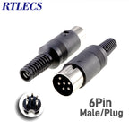 2/5 PCS 3P 4P 5P 6P 7P 8P 13Pin Din Male/Female Plug Soecket Jack With Plastic Handle Keyboard Cable Connector Adaper PS2 DIY