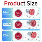 16/19/22mm Metal Emergency Stop Button Switch stainless steel waterproof mushroom head Rotation reset Anti-slip with lights PTEN
