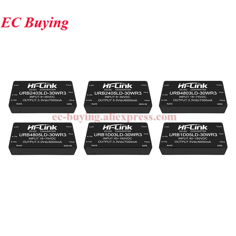 30W 40W 50W AC DC Power Module 110V 48V 24V to 48V 24V 15V 12V 9V 5V 3.3V URB4812LMD URB2405LMD URB1D24LD URB2415LD URB2403LD