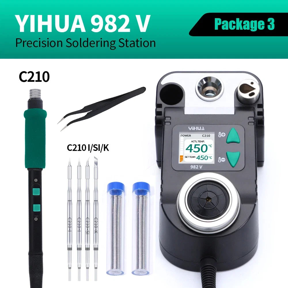 YIHUA 60W Digital Soldering Station 982-V C210/C245 Soldering Iron Kit ESD Precision Soldering Tools