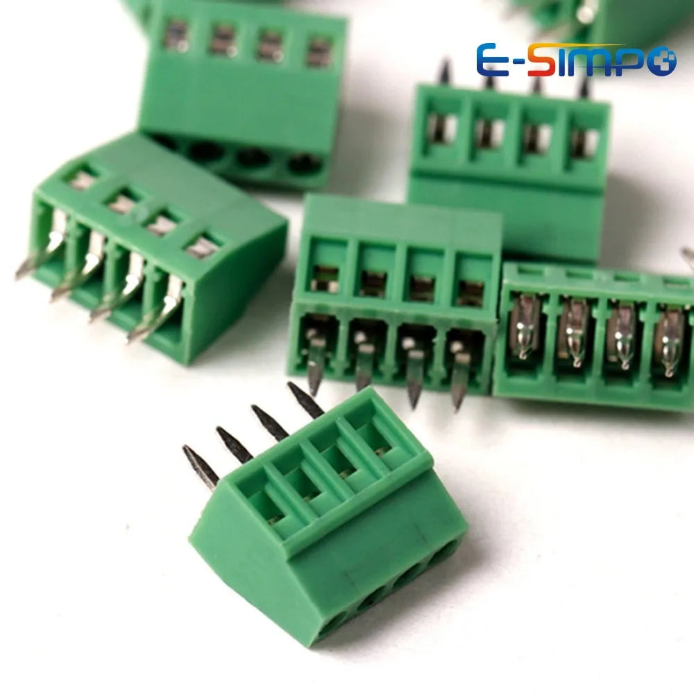 10PCS 2.54mm Pitch KF128-4P PCB Universal Screw Terminal Block Splice Terminal for 18-26AWG Cable Mini 150V 6A