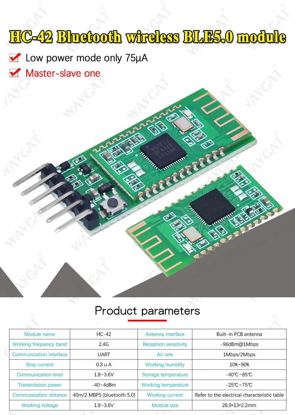 HC-05 HC-06 RF Wireless Bluetooth Transceiver Slave Module HC-08 Serial Port Module Wireless 4.0 HC-42 BLE 5.0 Bluetooth module