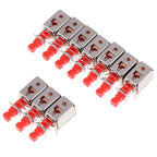 10pcs PS-22F03 Right Angle PCB Latching Push Button Switch DPDT Double Pole 6 Pin Self-locking Key Power Switches