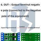 MOSFET 4-Channel Pulse-Triggered Switch Controller Board with PWM and Optocoupler Isolation for Motor and LED Lighting DC5V-20V