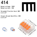 Multi Port Orange Universal Quick PlugIn Terminals Connectors Wire Connector Terminals Two Hundred Fifty Volt Thirty Two Amp