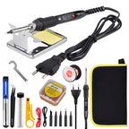 JCD 80W Electric Soldering Iron Kit LCD Display Temperature Adjustable 220V 110V With Solder Paste Iron Tips Welding Tools Set