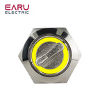 16MM 19MM 22MM Self-return Self-locking Waterproof DPDT Illuminated Metal Selector Knob Rotary Switch 2 3 Position LED Lamp Red