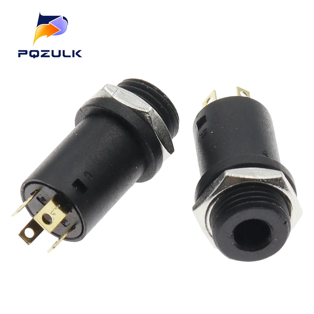 10PCS 3.5mm 4 Channel Female Headphone Stereo Jack Panel Mount Connector Audio Video Vertical Socket Gold Plated High Quality