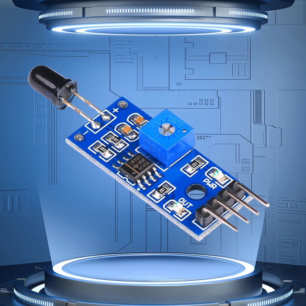 4 Pin IR Flame Detection Sensor Module 3.3V-5V Fire Detector Infrared Receiver Module Sensitivity Adjustable for Arduino DIY Kit