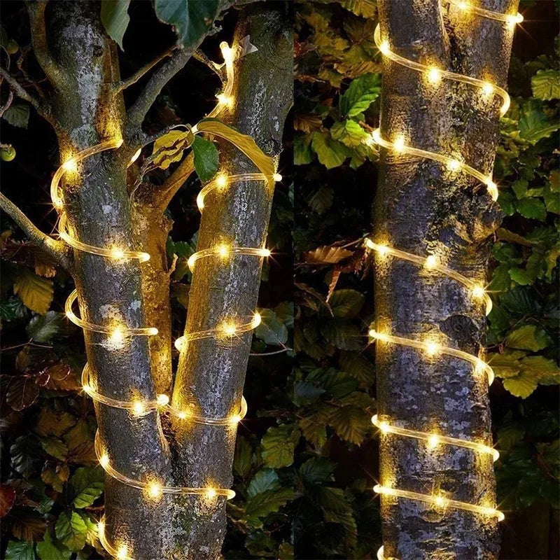 1pack Solar Rope Lights Solar LED Light Path Outdoor Garden Solar String Lights Waterproof Outdoor Lighting Strips 8 Light Modes