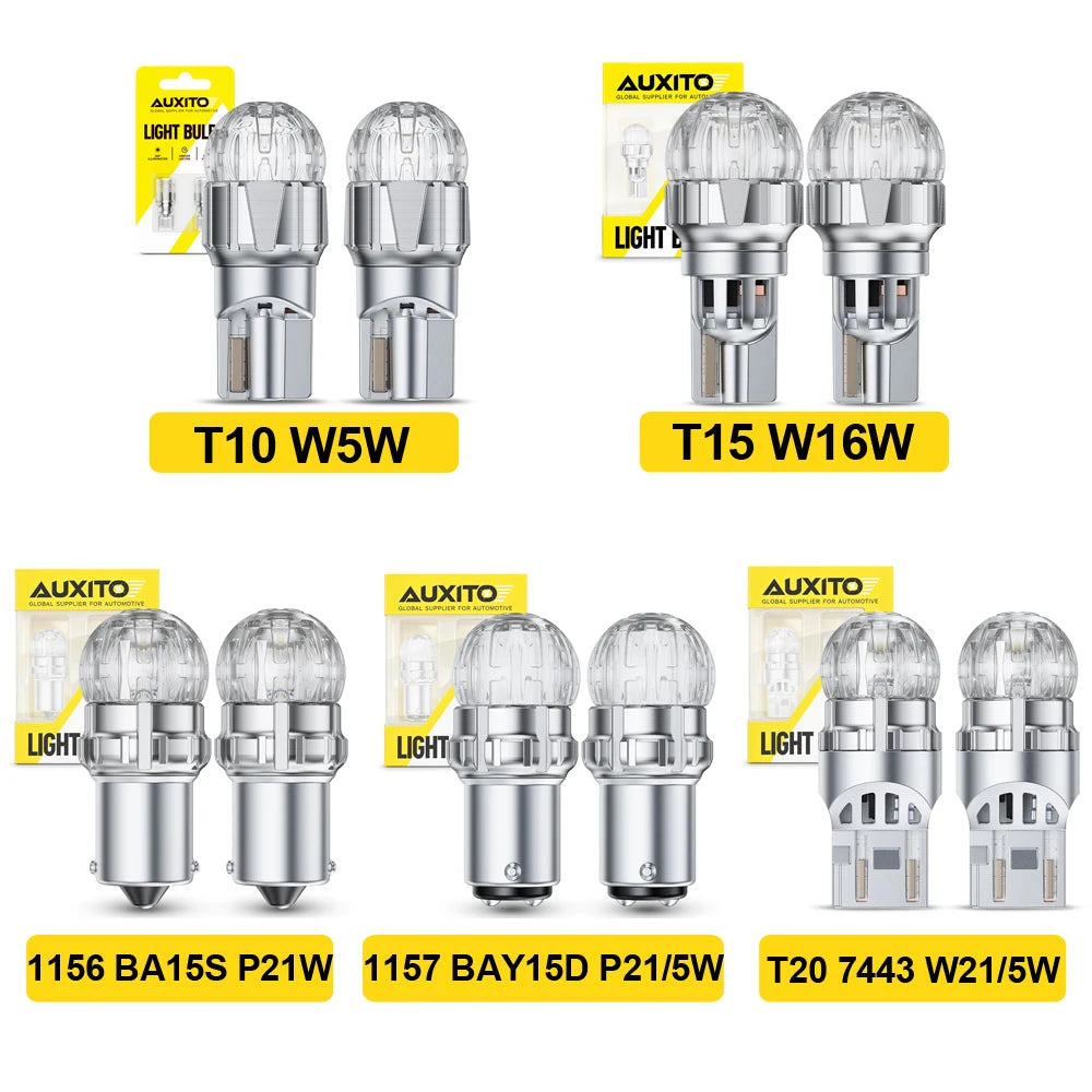 AUXITO 1156 BA15S P21W LED Canbus T20 W21/5W 7443 DRL P21/5W BAY15D 1157 T15 W16W T10 W5W LED Bulbs Reverse Stop Signal Lights