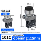 10Pcs 22MM High head Momentary Push Button Switch 1NO1NC SPDT 10Amp 600V Metal Head Waterproof IP65,Control power button switch