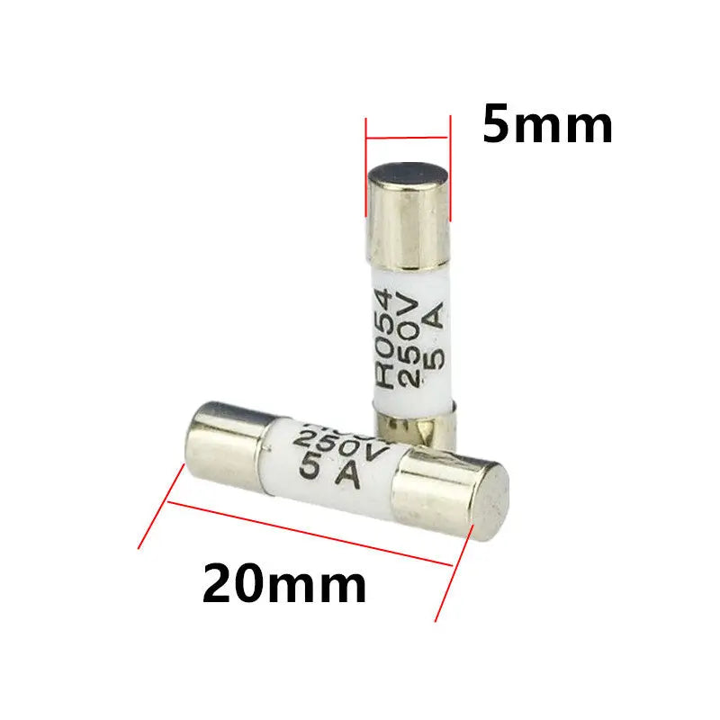 100PCS Ceramics Fuses Kit Slow Blow 5x20mm 1A 2A 3A 4A 5A 6A 8A 10A 15A 20A 250V 5*20 Protective Insurance Tube Set