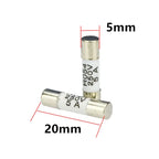 100PCS Ceramics Fuses Kit Slow Blow 5x20mm 1A 2A 3A 4A 5A 6A 8A 10A 15A 20A 250V 5*20 Protective Insurance Tube Set