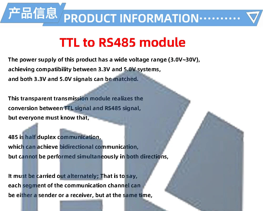1~10PCS TTL to RS485 Converter 3.3V/5.0V Hardware Automatic Control Converter Module For Arduino for Arduino AVR EGBO