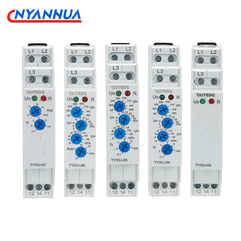 TYXU 3 Phase Voltage Protection Relay Phase Sequence Phase Failure Protection Relay 5A 8A 1SPDT 2SPDT