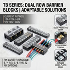 10PCS 600V 15A Barrier Strip Terminal Block Wire Connector TB-1503 TB1504 TB1505 TB1506 TB-1510 TB-1512 TB-2503-2504-2506-2508