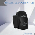 Waterproof 12V/24V 7-Pin DPDT Reverse Polarity Rocker Switch Blue LED Latching/Momentary On-Off-On for DC Linear Actuators Motor
