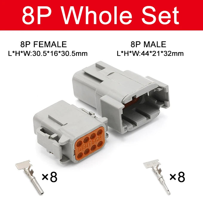 Deutsch Connector DTM Waterproof Automobile Connector With Terminal Male Female Plug&Socket DTM04-2/3/4/6/8/12P DTM06