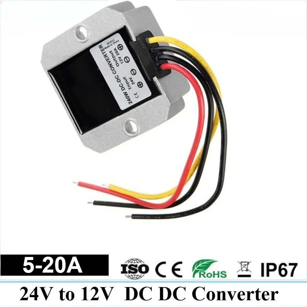 24V to 12V 5A 10A 20A DC Converter Step Down Stabilizer 24 Volt to 12 Volt Regulator Buck Module Voltage for Cars Newest Hot