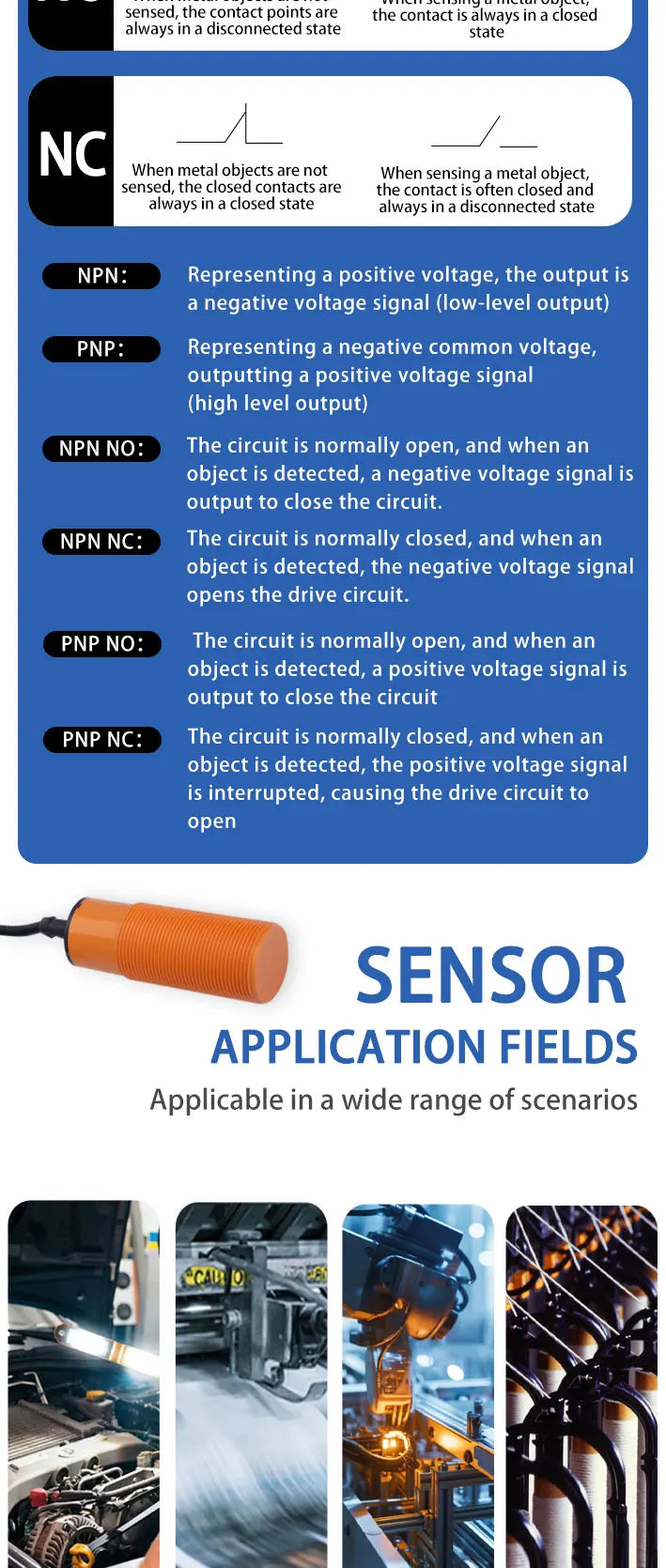 Feed Sensor M30 12-24VDC/20-250VAC Capacitive Proximity Sensor DC 3-WIRE AC 2-WIRE Switch Sensor