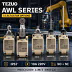 TEZUO AWL Series IP67 Limit Switch, 15 Actuator Models for Industrial Automation