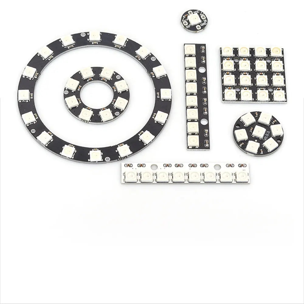 5V 1Bit 3 4Bit 7 8Bit 9 12Bit 16Bit 24Bit 32Bit 64 Bits WS2812 5050 RGB LED Ring Lamp Light + Integrated Drivers For Arduino Diy