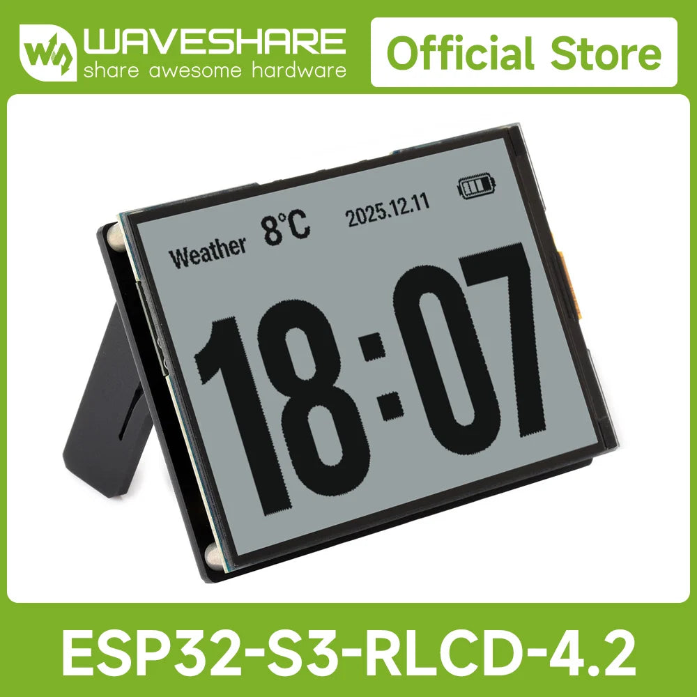 Waveshare ESP32-S3 4.2inch RLCD Development Board, 300×400, Supports Wi-Fi &BLE Dual-mode Communication And AI Voice Interaction