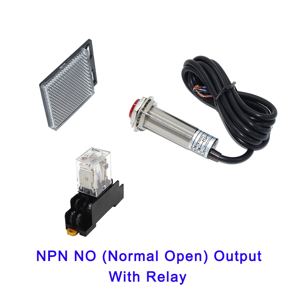 Waterproof Reflective Laser Photoelectric Switch Sensor Detector 20m Distance NPN PNP Output For Barrier Gate Alarm