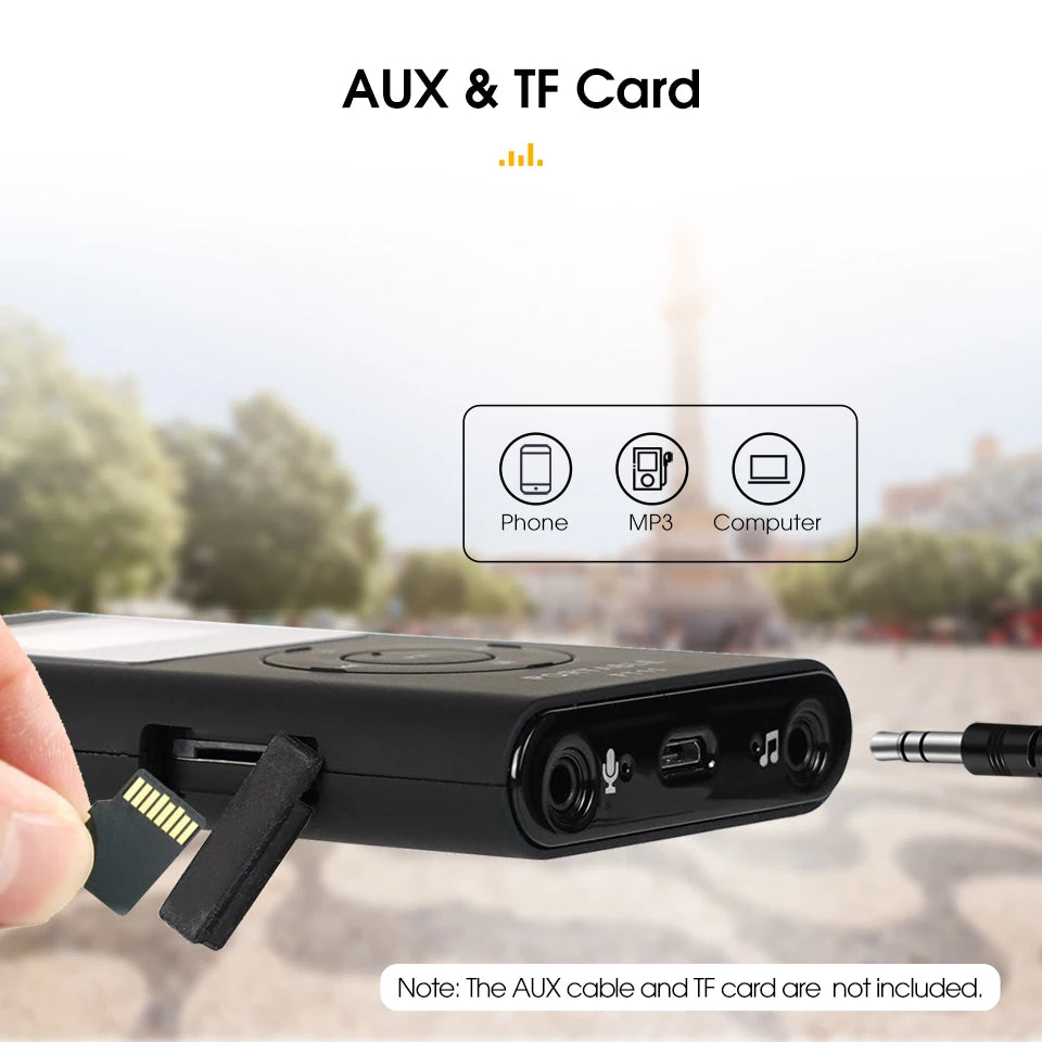 Retekess FT11 0.3W Wireless FM Broadcast Transmitter MP3 Portable for Church Car Meeting Support TF Card AUX Input