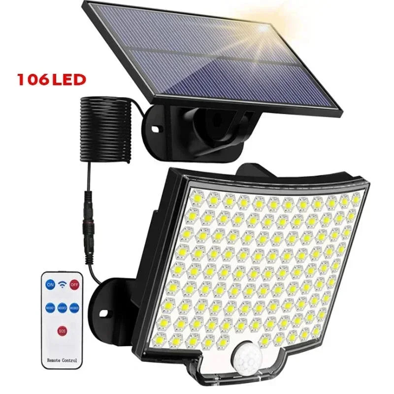Solar Lights Outdoor 234LED 3 Modes Motion Sensor Flood Lights with Remote IP65 Waterproof Security Solar Lights for Outside
