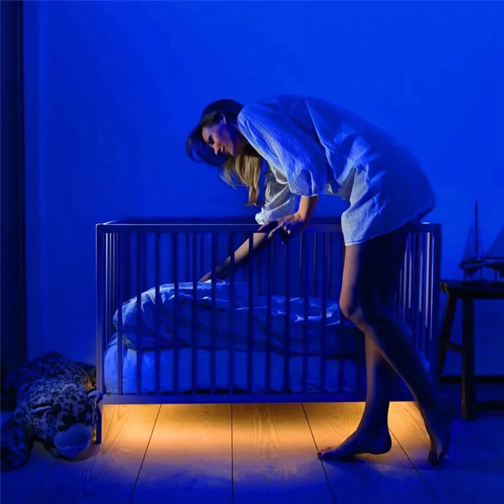 IP68 Waterproof COB Led Strip Light Motion Sensor 5V Battery USB Powered Auto ON/OFF Cabinet Kitchen Staircase Liner Lighting