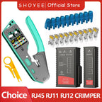 NEW RJ45 Crimp Tool Kit Pass Cat6 Crimping Tool For Cat5 Cat5e Cat6 8P8C Connector, All-in-one Ethernet Crimper